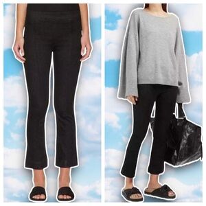 HELMUT LANG Pull On Crop Flare Black Neutral Minimalist Y2k Jeggings Goth Boho